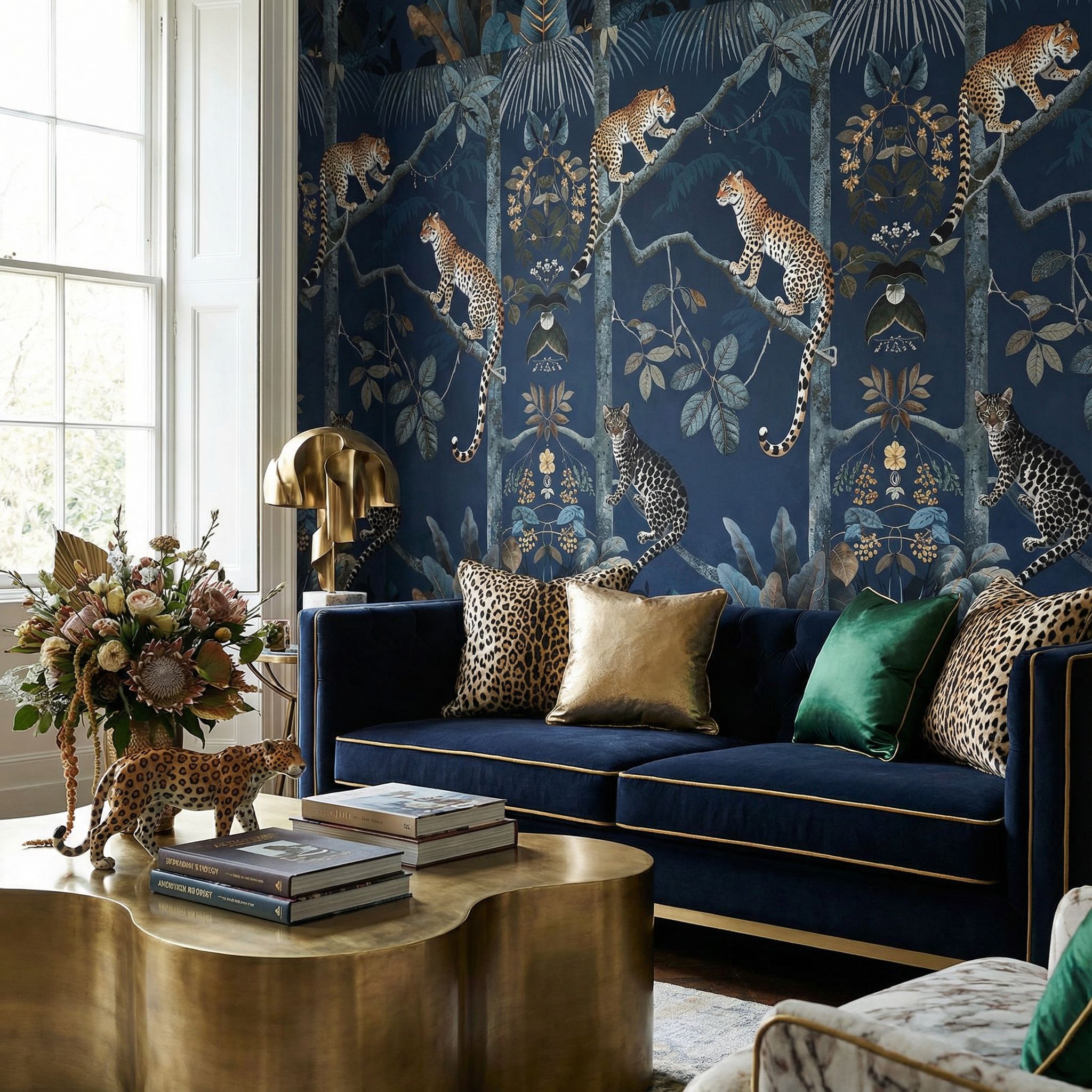 Living Room Wallpaper Installation